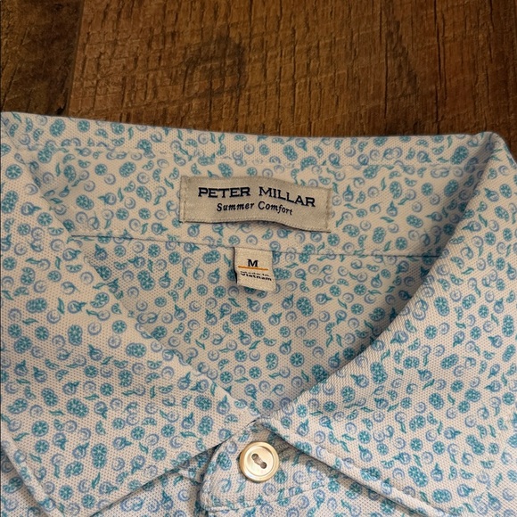 Peter Millar Other - Peter Millar Sky Blue Patterned Polo Shirt